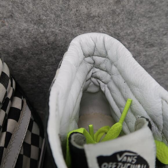 Vans Shoes Womens 9.5 Sk8 Hi Sneakers Checkered Suede Canvas Black White Casual - Picture 5 of 14